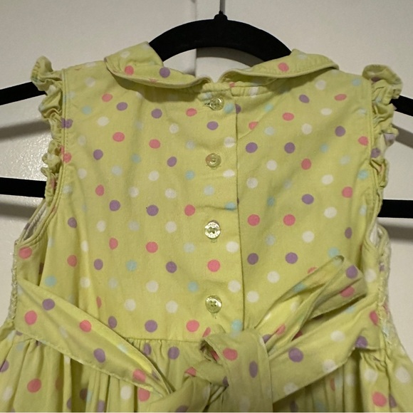 Laura Ashley Smocked Lime green floral print Dress Size 4 - Picture 6 of 7